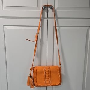Charming Charlie Orange Crossbody Bag with Braided Design
